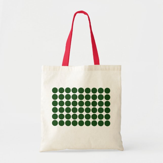 Bolsa Tote Bolinhas verdes em branco (Frente)
