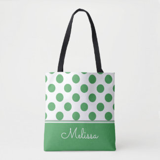 Bolsa Tote Bolinhas verdes| Personalizado