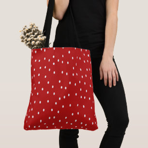 Bolsa Tote Bolinhas Vermelhas e Brancas Clássicas