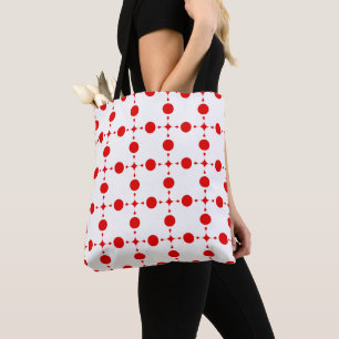 Bolsa Tote Bolinhas Vermelhas, Padrão de Bolinhas, Pontos, Po