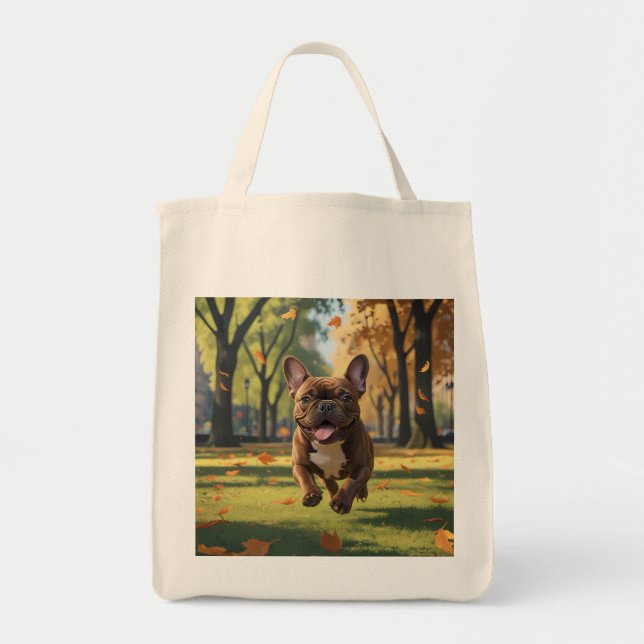Bolsa Tote Bolldog francês Elegant Grocery Tote Bag (Frente)