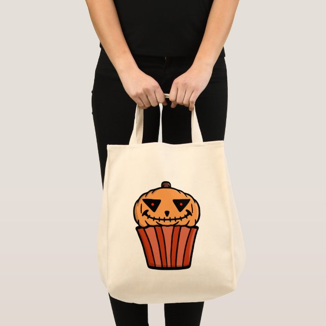 Bolsa Tote Bolo de Abóbora de Halloween (Frente (produto))
