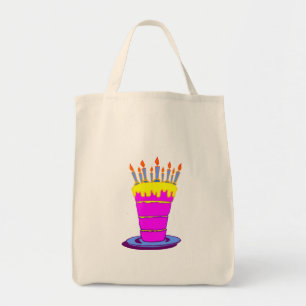 Bolsa Tote Bolo-de-Aniversário Rosa Gigante