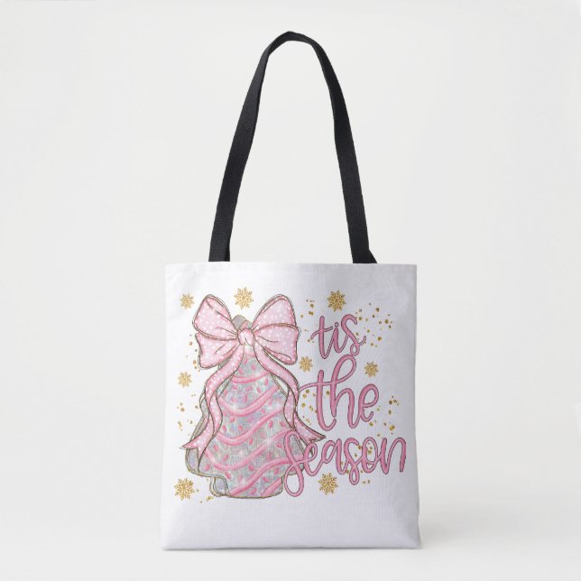Bolsa Tote Bolo de Árvore de Natal de Coquette Tis (Frente)