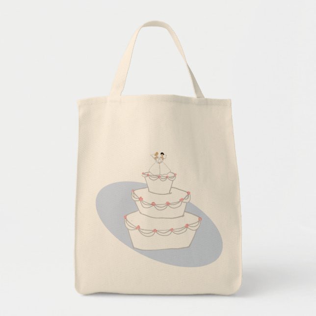 Bolsa Tote Bolo de Casamento Duas Brides (Frente)