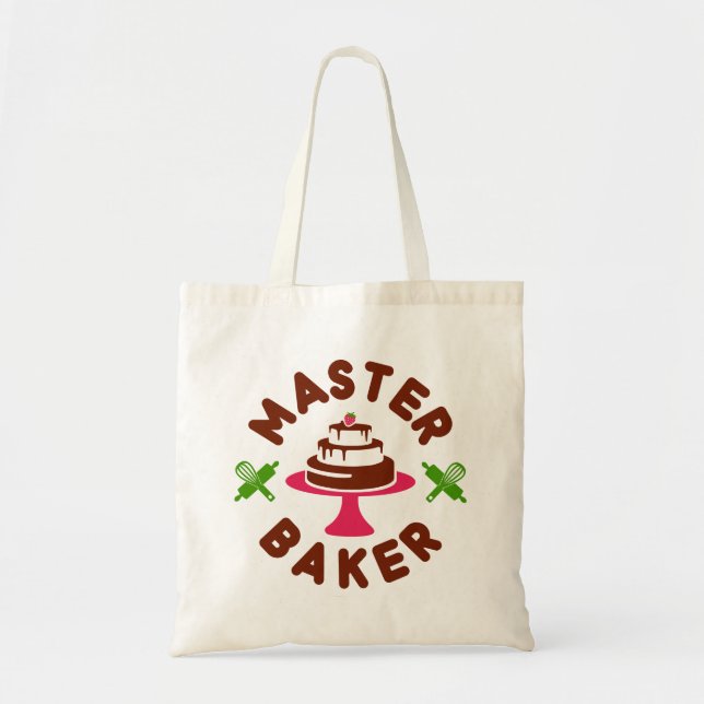 Bolsa Tote Bolo de Chocolate Mínimo Mestre Baker (Frente)