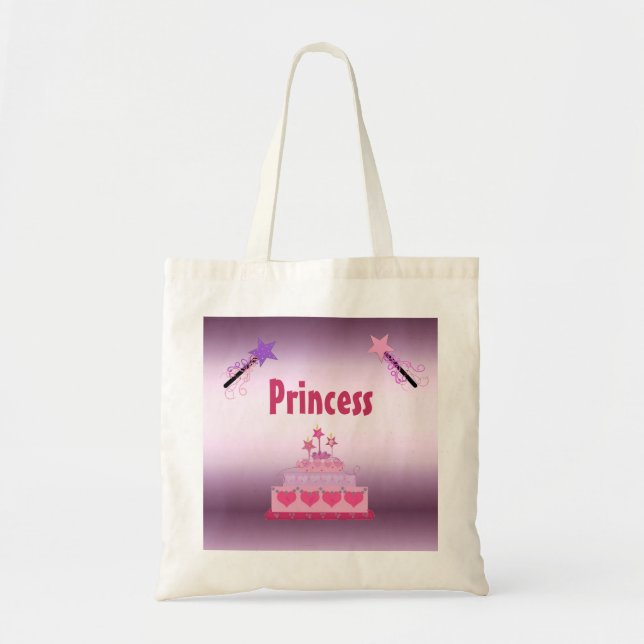 Bolsa Tote Bolo de Princesa e Varinhas Mágicas (Frente)