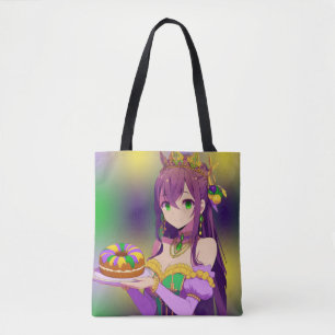 Bolsa Tote Bolo rei do Mardi Gras de anime