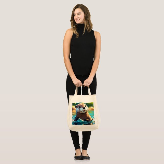 Bolsa Tote #BolsaDeUrsoDaNatureza (Frente (modelo))