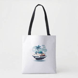 Bolsa Tote Bolso blanco con diseño de isla