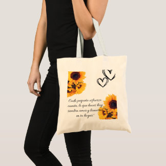Bolsa Tote Bolso de tela reunión familiar con girasol