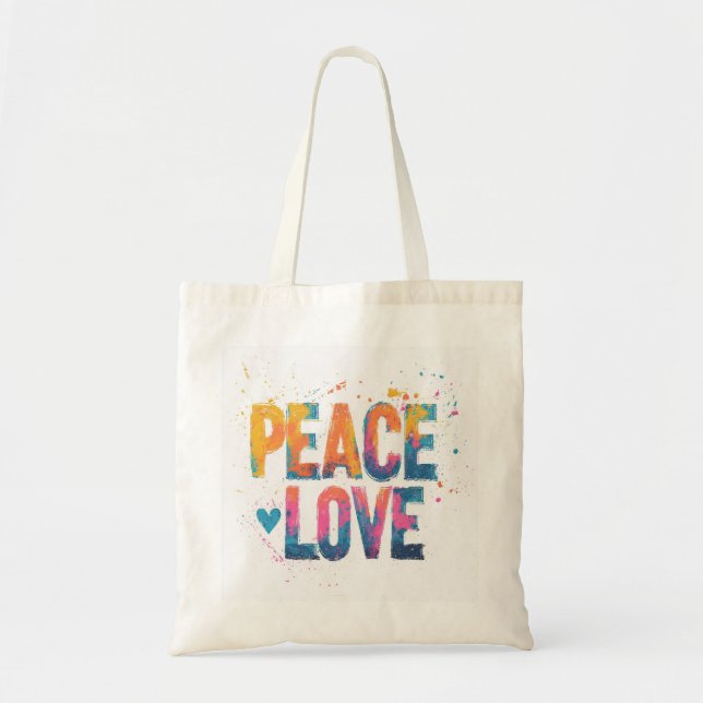 Bolsa Tote Bolso Peace and Love (Frente)