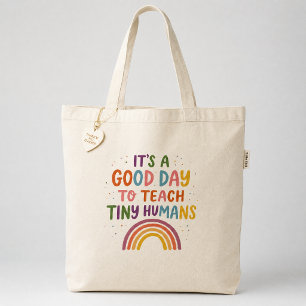 Bolsa Tote Bom Dia Pequenos Humanos Professora de Pré-Escola 