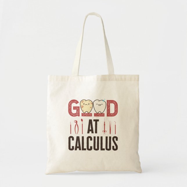 Bolsa Tote Bom em Calculus Engraçado Higienista Dental RDH (Frente)
