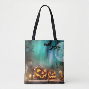 Bolsa Tote Bombas e morcegos de Halloween
