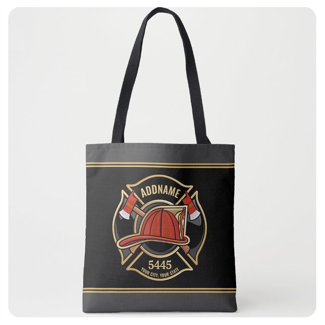 Bolsa Tote Bombeiro ADD NAME Crachá de Bombeiros (Criador carregado)