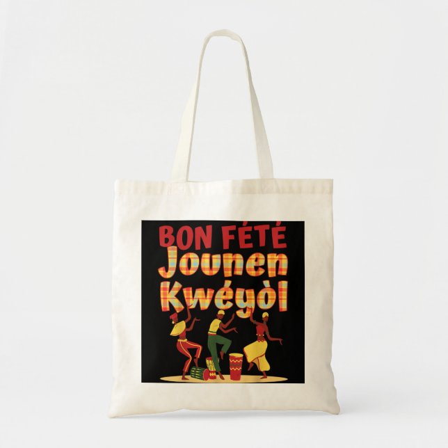 Bolsa Tote Bon Fete Jounen Kweyol - Feliz Dia do Crioulo Madr (Frente)