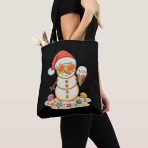 Bolsa Tote Bondeco de Areia Chapéu de Papai Noel Natal Vibes