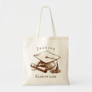 Bolsa Tote Boné de formatura Diploma Classe de Monograma 2023