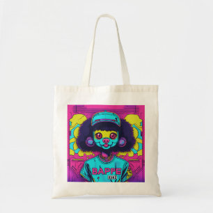 Bolsa Tote Boneca de rosto Neon Mascot Urbana Retroativa Japo