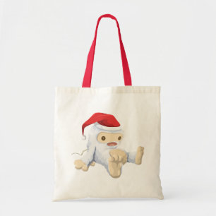 Bolsa Tote Boneca do Yeti do Natal que veste um chapéu do
