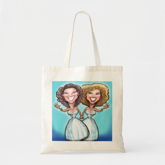 Bolsa Tote Bonecas de Bolo de Casamento Lésbicas (Frente)