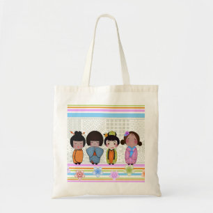 Bolsa Tote bonecas do kokeshi