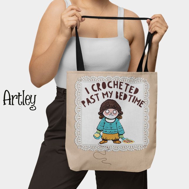 Bolsa Tote Boneco de crochê, crochê engraçado (Criador carregado)