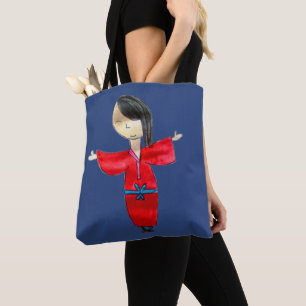 Bolsa Tote Boneco de desenho japonês na arte original de quim