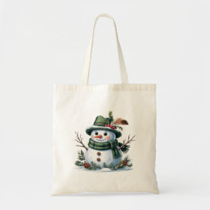 Bolsa Tote Boneco de Neve de Natal Temporada de Inverno Feria