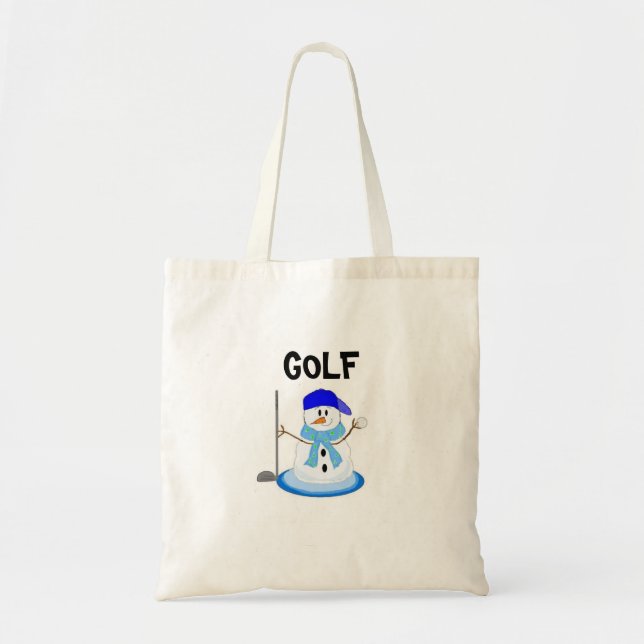 Bolsa Tote Boneco de Neve Divertido de Golfe (Frente)