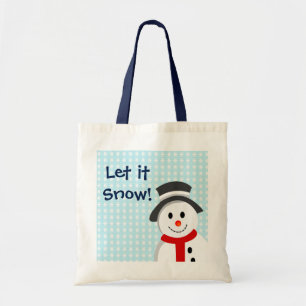 Bolsa Tote Boneco de neve e flocos de neve