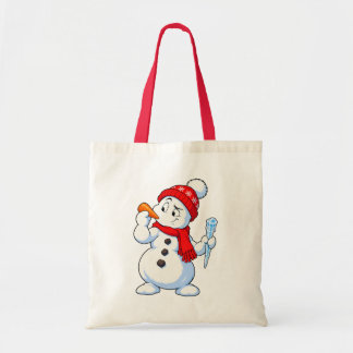 Bolsa Tote Boneco de Neve Engraçado Escolhendo um Nariz de Ce