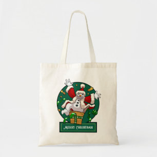 Bolsa Tote Boneco de Neve Engraçado Surpresa de Natal Animado