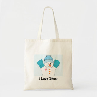 Bolsa Tote Boneco de Neve Feliz - Eu Amo Neve