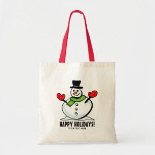 Bolsa Tote Boneco de neve fofo Natal Festa personalizada
