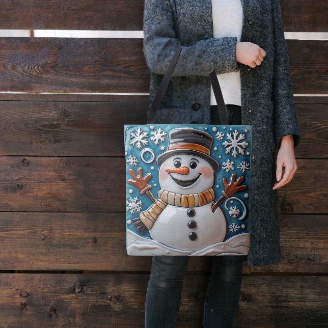 Bolsa Tote Boneco de Neve na Neve (Criador carregado)