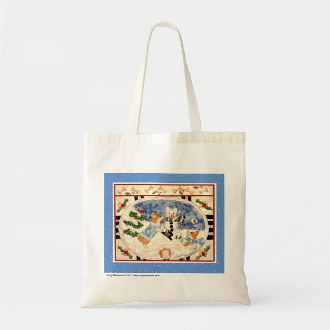 Bolsa Tote Boneco de neve Totebag do Corgi (Frente)
