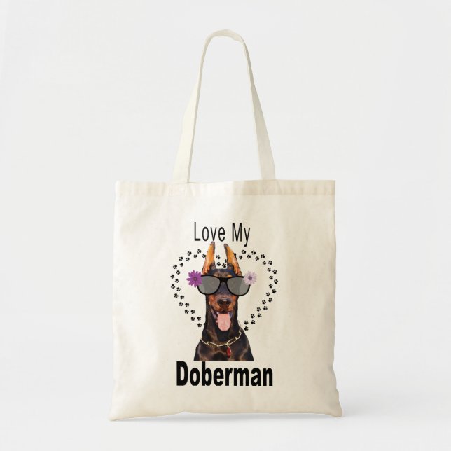 Bolsa Tote Bonita Ama Meu Doberman (Frente)