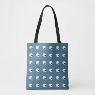 Bolsa Tote Bonita Bolinhas do Halloween de Kawaii, azul pálid