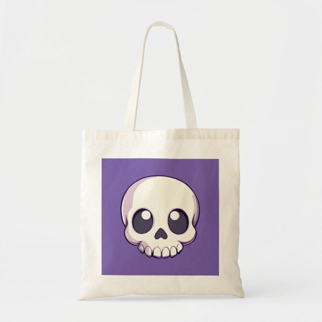 Bolsa Tote Bonita Cartoon Skull Halloween (Frente)
