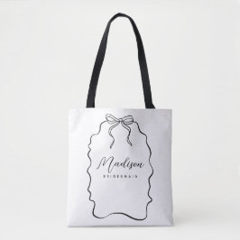 Bolsa Tote Bonita Coquette Ribbon Bridesmaid Gift