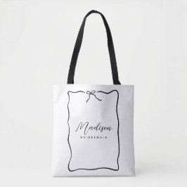 Bolsa Tote Bonita Coquette Ribbon Bridesmaid Gift