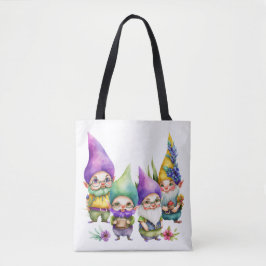 BOLSA TOTE BONITA E COROSA MARDI GRAS GNOMES