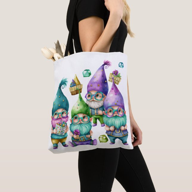 BOLSA TOTE BONITA E COROSA MARDI GRAS GNOMES (Close Up)