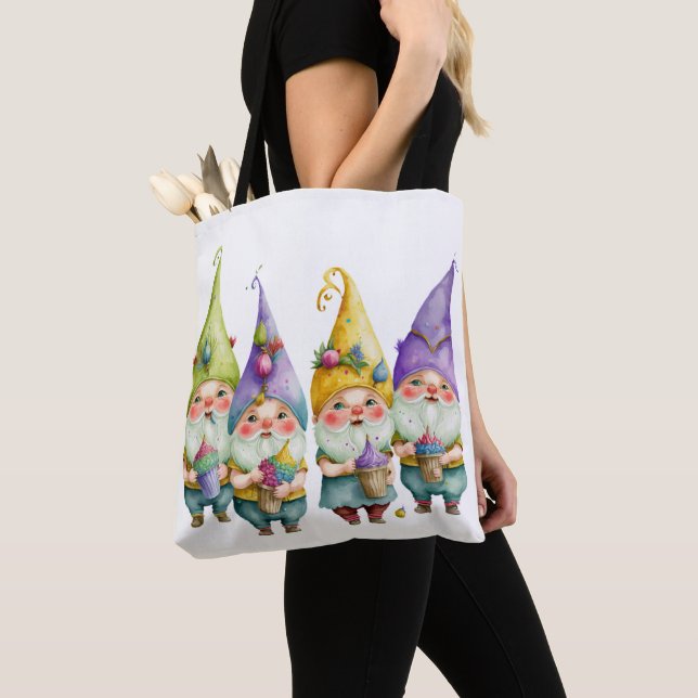 BOLSA TOTE BONITA E COROSA MARDI GRAS GNOMES (Close Up)