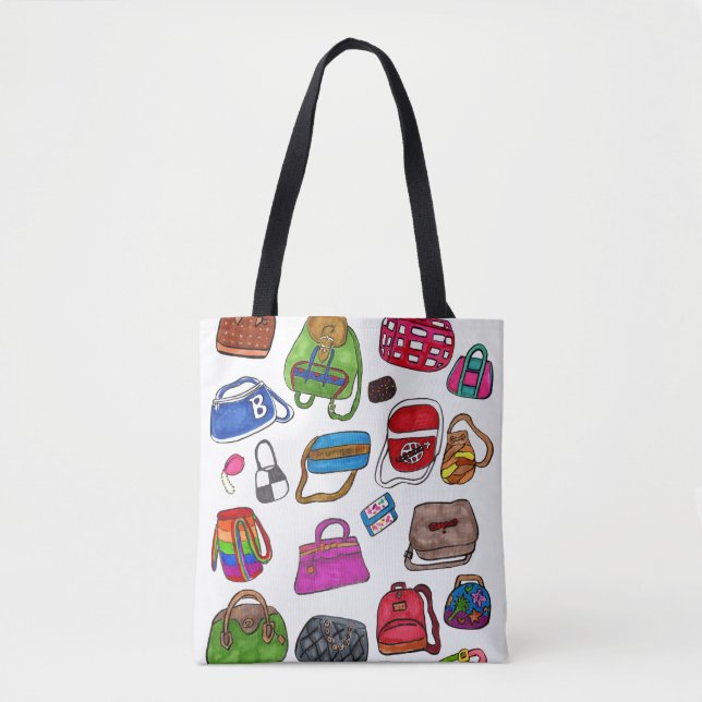 Bolsa Tote Bonita e engraçada Design de Padrões de Renda Ilus (Frente)
