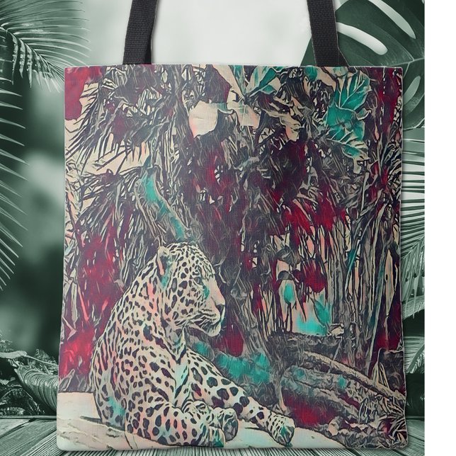 Bolsa Tote Bonita Gato da Selva Jaguar (Criador carregado)