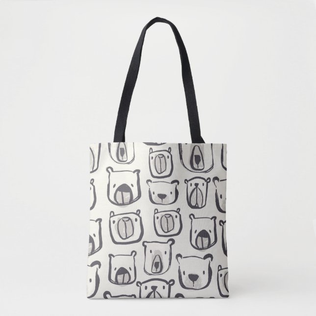 Bolsa Tote Bonita ilustração de rabiscos desenhados à mão pel (Frente)