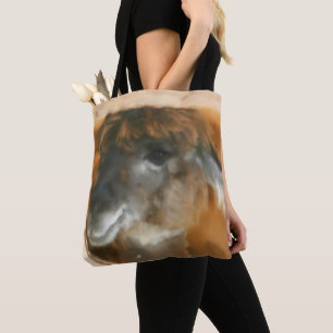 Bolsa Tote Bonita Llama Face Fazenda Arte Animal